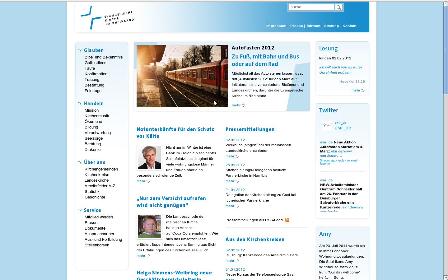 Screenshot www.ekir.de