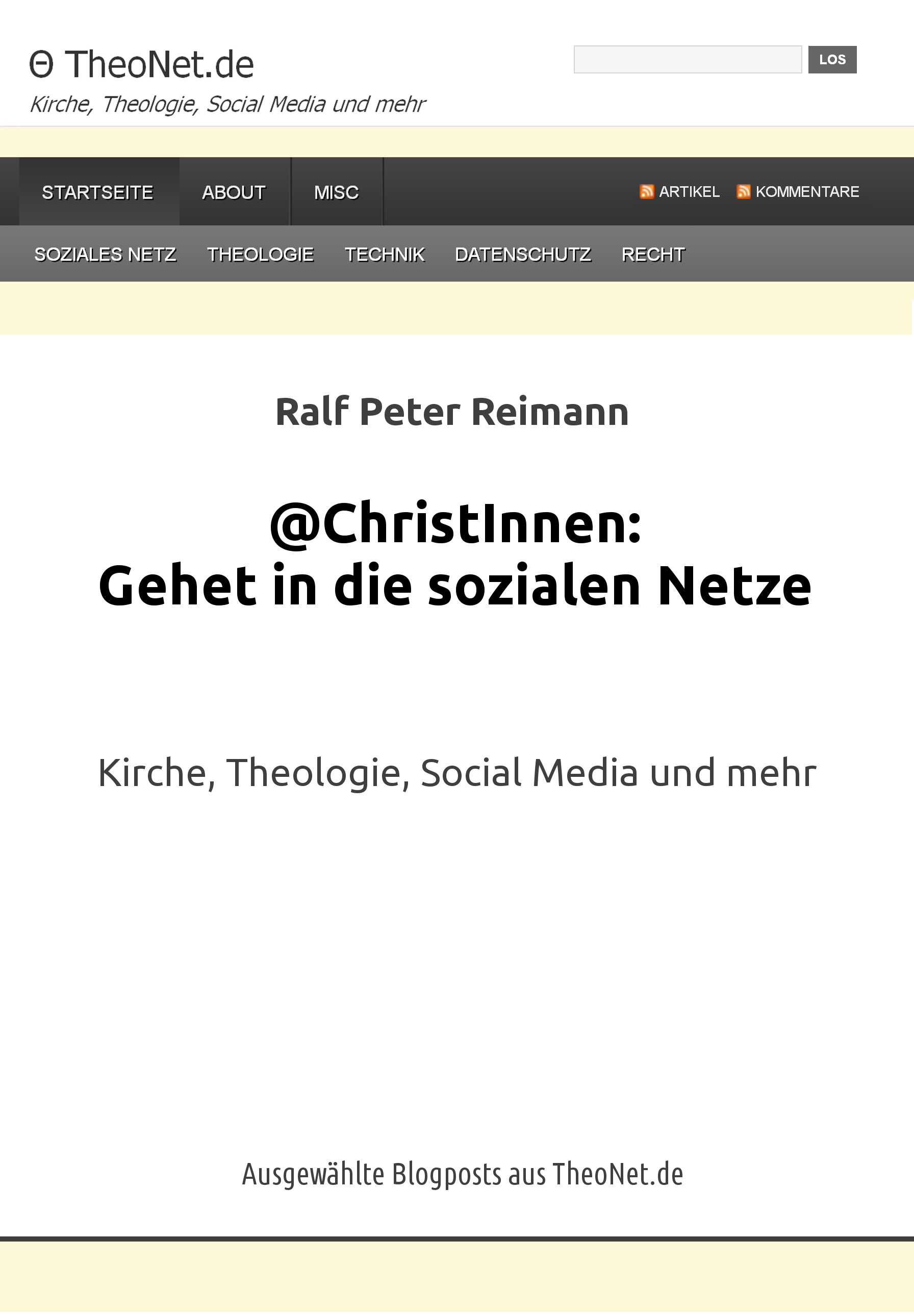 @ChristInnen: Gehet in die sozialen Netze