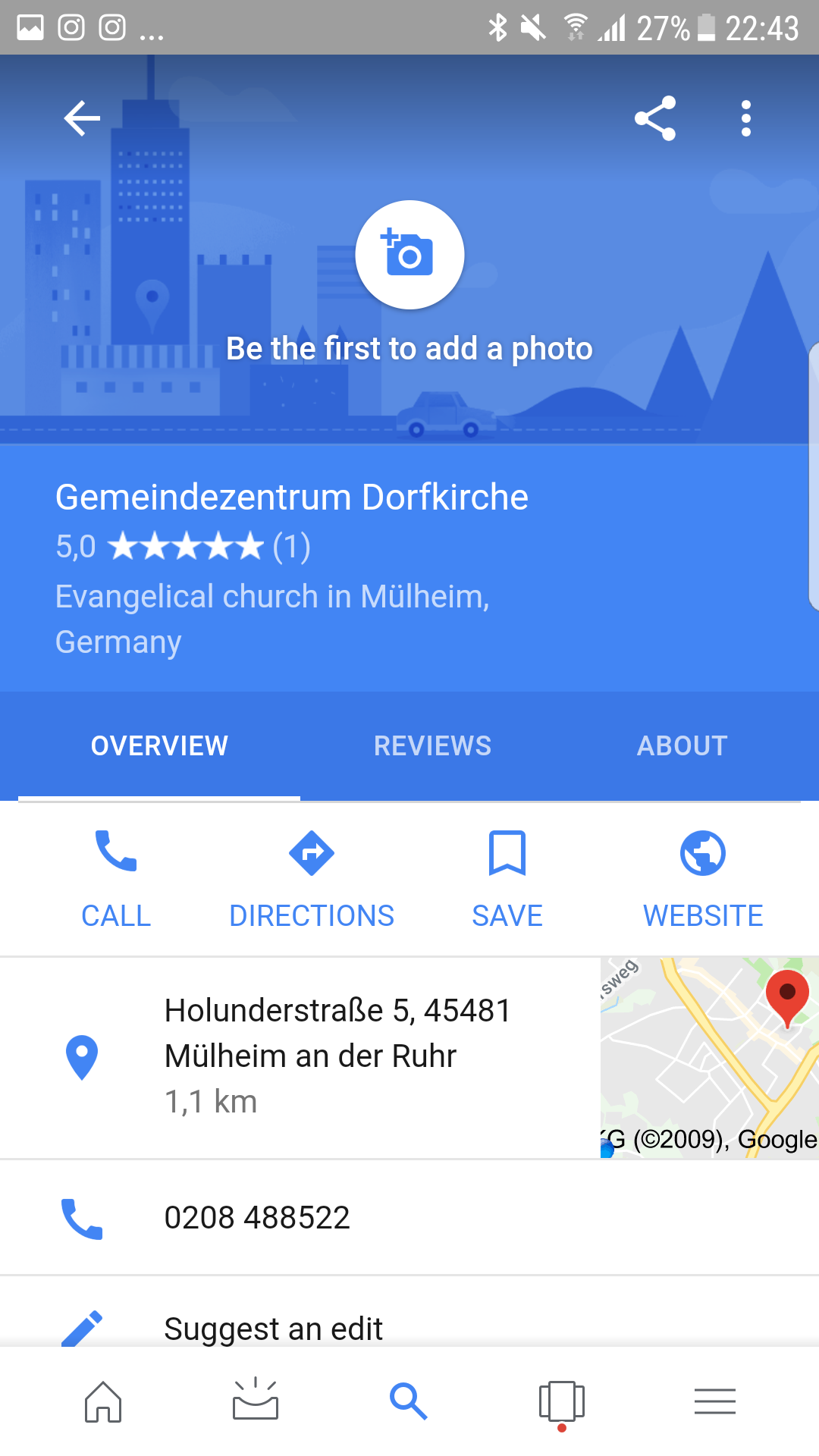Info-Karte für die Dorfkirche Saarn