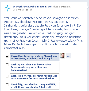 Umfrage auf facebook.com/ekir.de