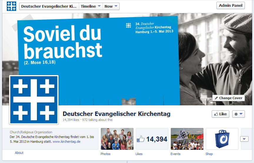 Kirchentags-Fanpage am 1. Mai 2013
